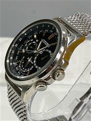 CITIZEN BU2020-70E Calendrier Eco-Drive – Silver-Tone 44?mm Mesh Bracelet, World